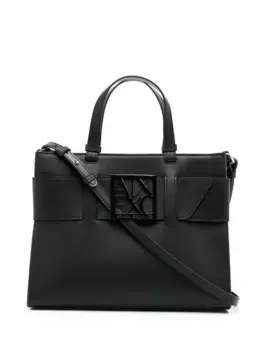 Сумка-тоут с ремнем на плечо и логотипом Armani Exchange, черный