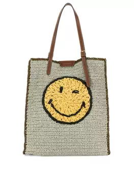 Сумка-тоут с рисунком «смайлик» Anya Hindmarch, нейтральный