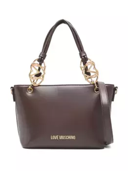 Сумка-тоут с ручкой сверху и логотипом Love Moschino, коричневый