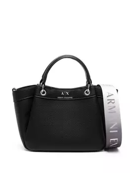 Сумка-тоут с тисненым логотипом Armani Exchange, черный