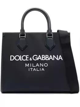 Сумка-тоут с тисненым логотипом DOLCE & GABBANA, синий
