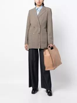 Сумка-тоут с тисненым логотипом Gucci, коричневый