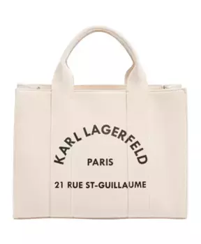 Сумка Тоут с узором и регулируемым ремнем. Karl Lagerfeld, белый