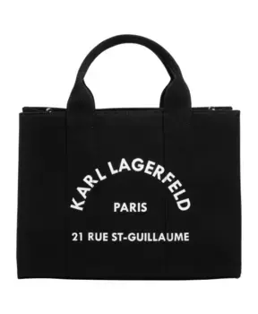 Сумка Тоут с узором и регулируемым ремнем. Karl Lagerfeld, черный