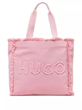 Сумка-тоут с вышитым логотипом HUGO, розовый