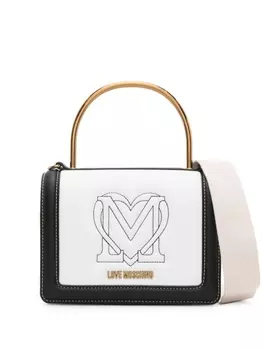 Сумка-тоут с вышитым логотипом Love Moschino, белый