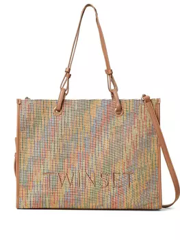 Сумка-тоут с вышитым логотипом TWINSET, нейтральный