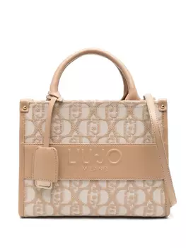 Сумка-тоут с жаккардовым логотипом LIU JO, нейтральный