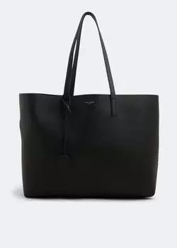Сумка-тоут SAINT LAURENT Leather shopping tote bag, черный