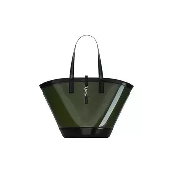 Сумка-тоут Saint Laurent Panier Medium Bag, цвет Noir/Peppermint