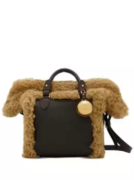 Сумка-тоут Shield из овчины BURBERRY, коричневый