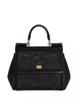 Сумка-тоут Sicily среднего размера от Dolce & Gabbana, черный