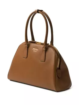 Сумка-тоут Prada из сафьяновой кожи, коричневый