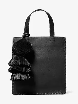 Сумка-Тоут среднего размера из шагреневой кожи Ponza, сшитая вручную Michael Kors, черный