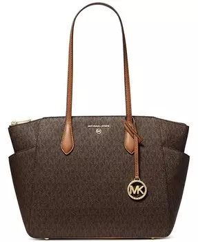 Сумка-тоут среднего размера на молнии с логотипом Marilyn Michael Kors, бежевый