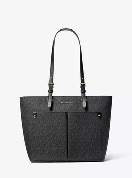 Сумка-тоут среднего размера с карманом и логотипом Jet Set Michael Kors, черный