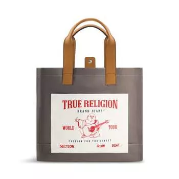 Сумка-тоут среднего размера с карманом True Religion, серый