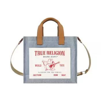 Сумка-тоут среднего размера с карманом True Religion, цвет Denim