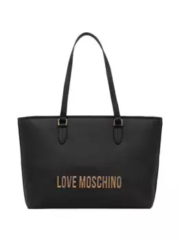 Сумка-тоут среднего размера с логотипом Love Moschino, черный