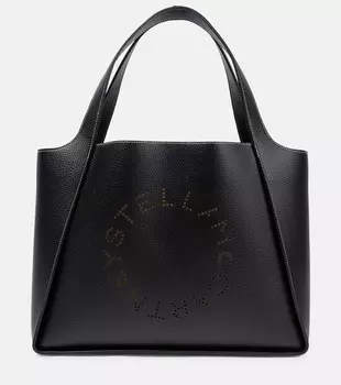 Сумка-тоут stella из искусственной кожи с логотипом Stella Mccartney, черный
