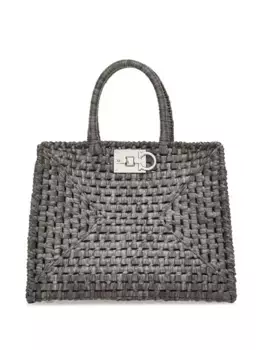 Сумка-тоут Studio Box среднего размера Ferragamo, серый
