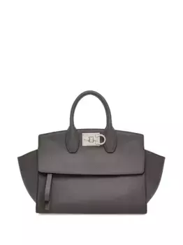 Сумка-тоут Studio с логотипом Ferragamo, серый