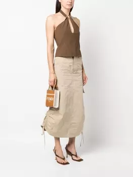 Сумка-тоут Sunshine размера мини FENDI, коричневый