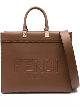 Сумка-тоут Sunshine среднего размера FENDI, коричневый