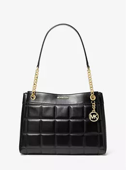 Сумка-тоут Susan Medium из стеганой кожи Michael Kors, черный