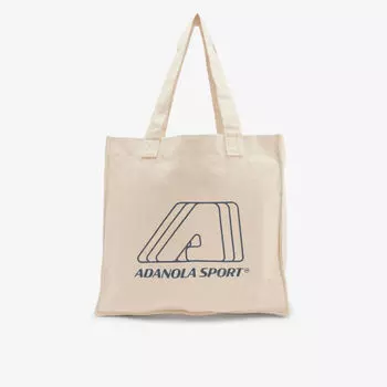 Сумка-тоут свободного кроя из переработанного хлопка с логотипом Adanola, бежевый