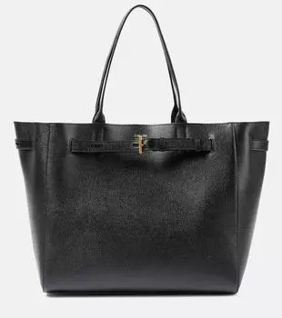 Сумка-тоут Tara из крупнозернистой кожи Tom Ford, черный