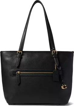 Сумка-тоут Taylor из полированной кожи с галечным узором COACH, черный