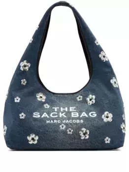 Сумка-тоут The Sequin Daisy Denim Sack MARC JACOBS, синий