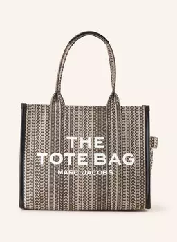 Сумка-тоут the tlarge raveler из жаккарда MARC JACOBS, бежевый/темно-серый