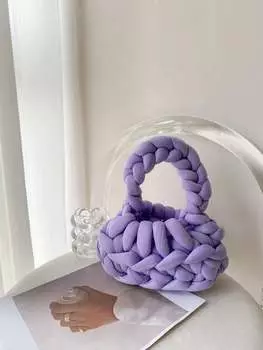 Сумка-тоут тканая, фиолетовый