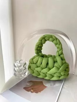 Сумка-тоут тканая, зеленый