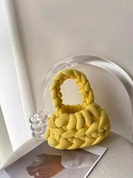 Сумка-тоут тканая, желтый