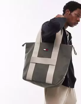 Сумка-тоут Tommy Jeans в стиле ретро зеленого цвета