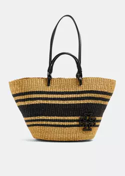 Сумка-тоут Tory Burch Ella Striped Basket, бежевый