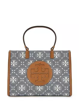 Сумка-тоут Tory Burch Ella T Monogram Denim, светло-синий