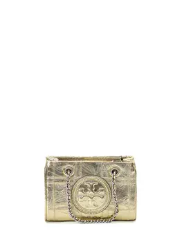 Сумка-тоут Tory Burch Fleming Soft Metallic Quilt Mini Chain, золотой