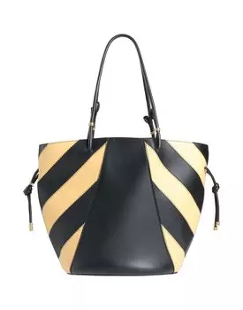 Сумка-тоут Tory Burch Textured Leather, черный/желтый