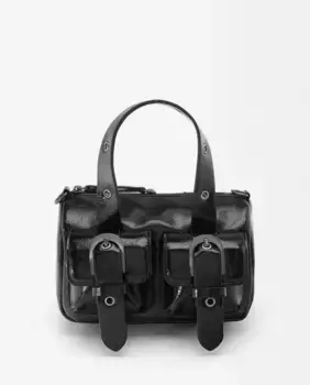 Сумка-тоут, трансформируемая в сумку через плечо, с застежкой-молнией и внешними карманами с декоративной пряжкой Parfois, черный