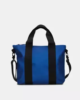 Сумка-тоут унисекс Micro синего цвета электрик, водостойкая Rains