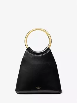 Сумка-тоут Ursula Small Leather Ring Michael Kors, черный