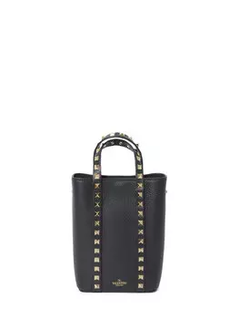 Сумка-тоут Valentino Garavani Rockstud chain mini, черный
