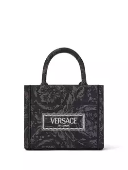 Сумка-тоут Versace Athena с узором, черный
