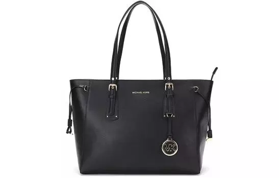 Сумка-тоут Voyager Medium из кожи с зернистой текстурой MICHAEL KORS