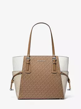 Сумка-тоут Voyager Small с цветным логотипом Michael Kors, мультиколор
