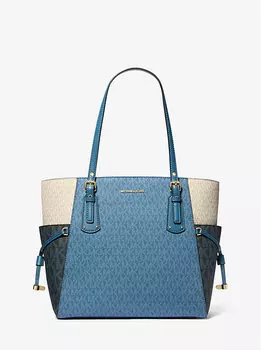 Сумка-тоут Voyager Small с цветным логотипом Michael Kors, мультиколор
